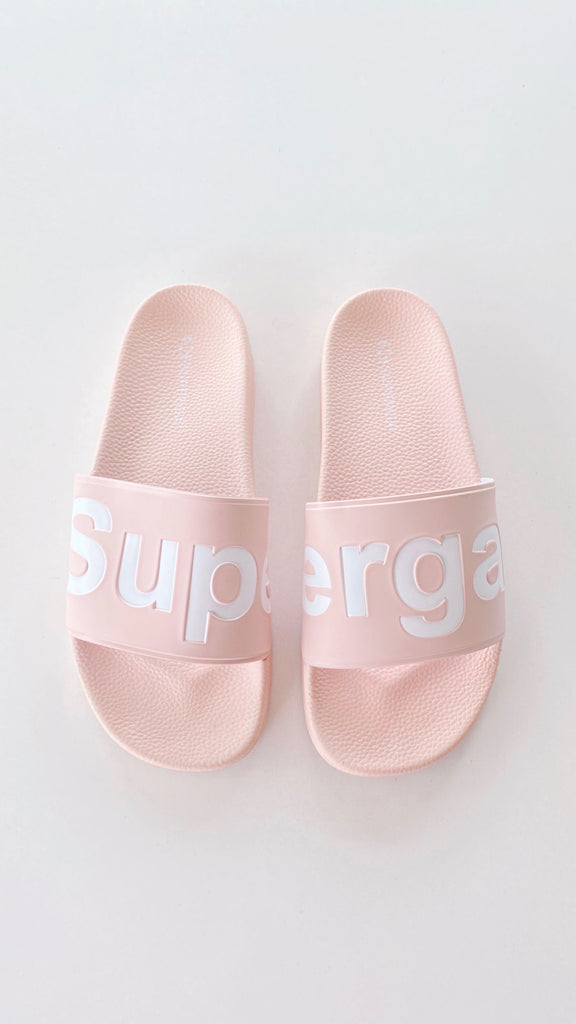 superga slides rose gold