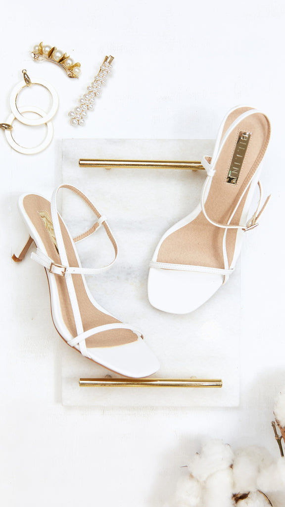 white summer heels