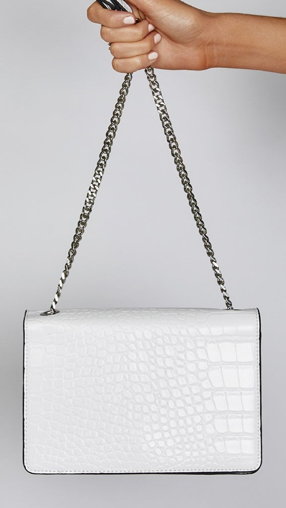 white croc bag