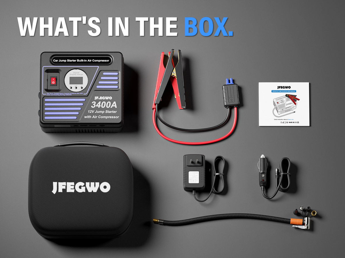 3400A Car Jump Starter: Your Ultimate Roadside Lifesaver JFEGWO!