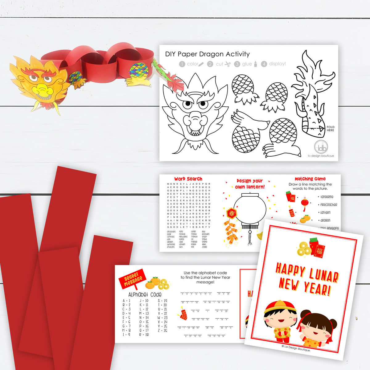 Lunar New Year Activity Sheets For Kids With Diy Paper Dragon La Design Boutique