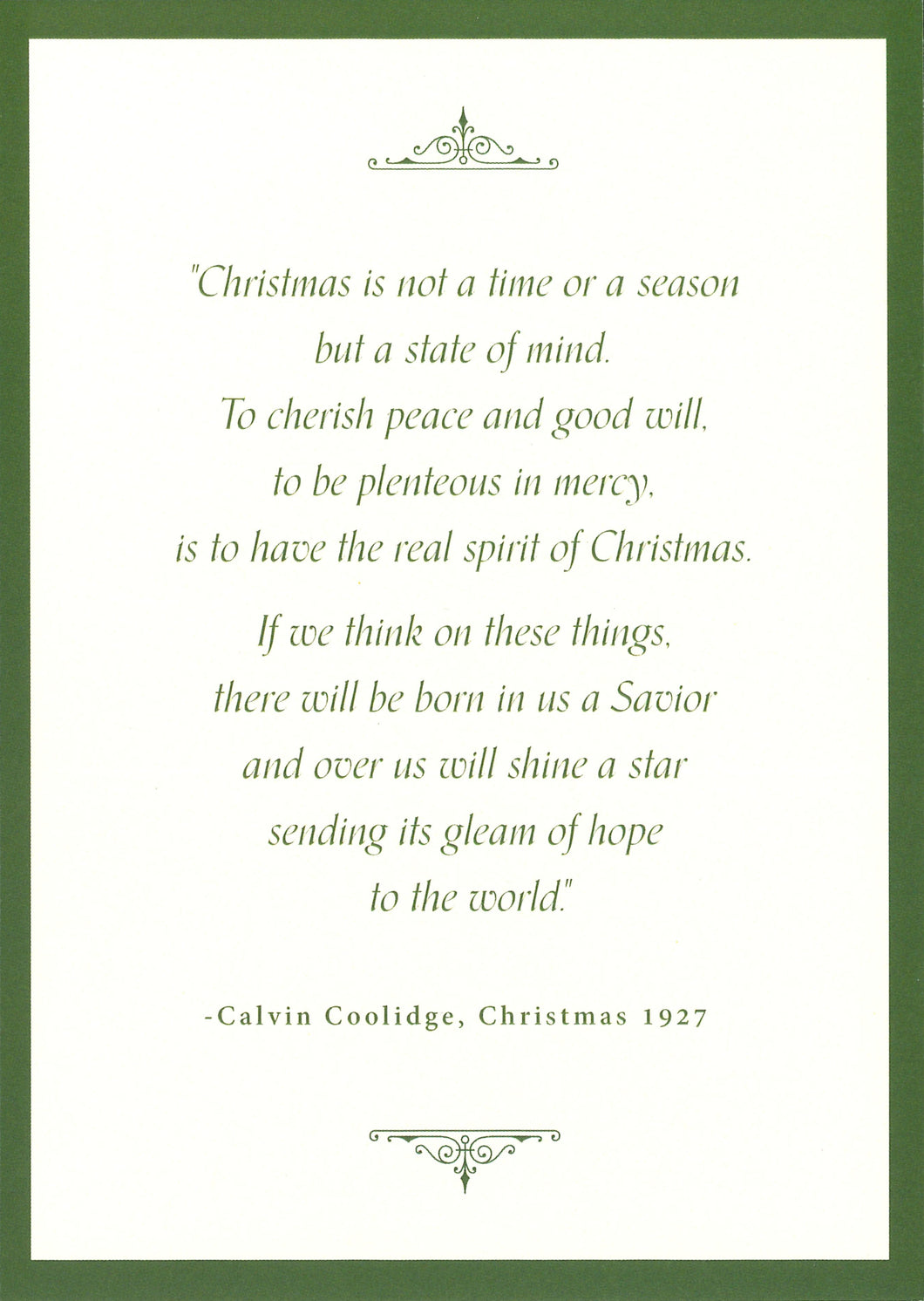 Coolidge 1927 Christmas Message Cards (8 count)