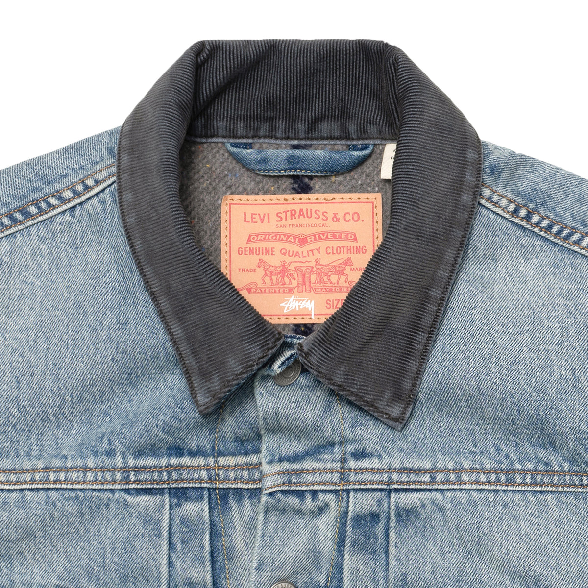 国内在庫 Stussy Levi's Embossed Trucer Jacket S ecousarecycling.com