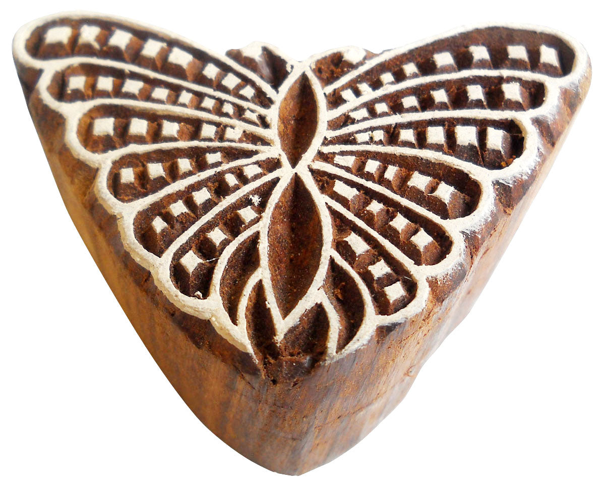 Butterfly design Wooden Block Stamp/Tattoo/Textile Printing Block 
