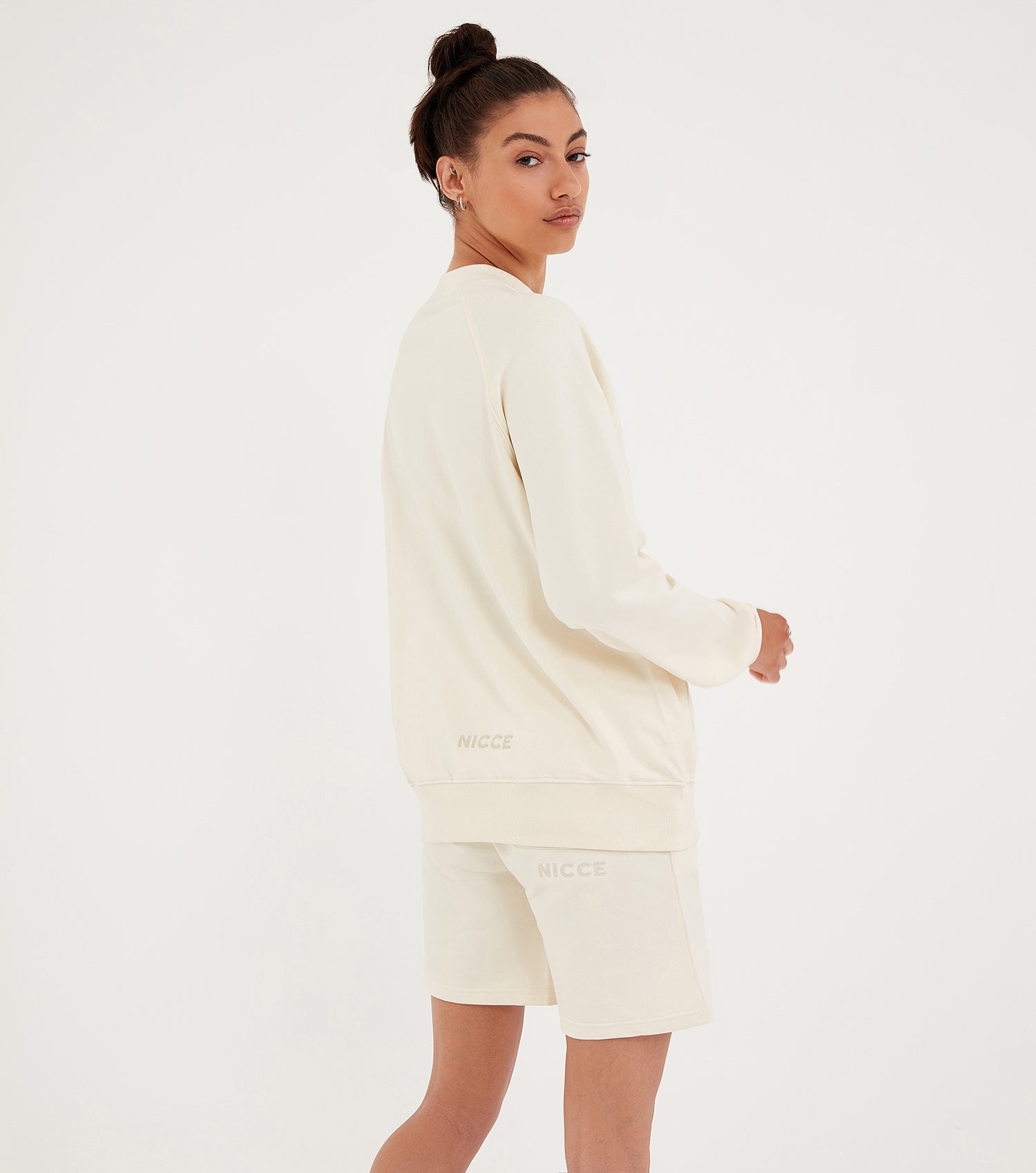 NICCE Womens Essentials Sweat Shorts Set | Ecru