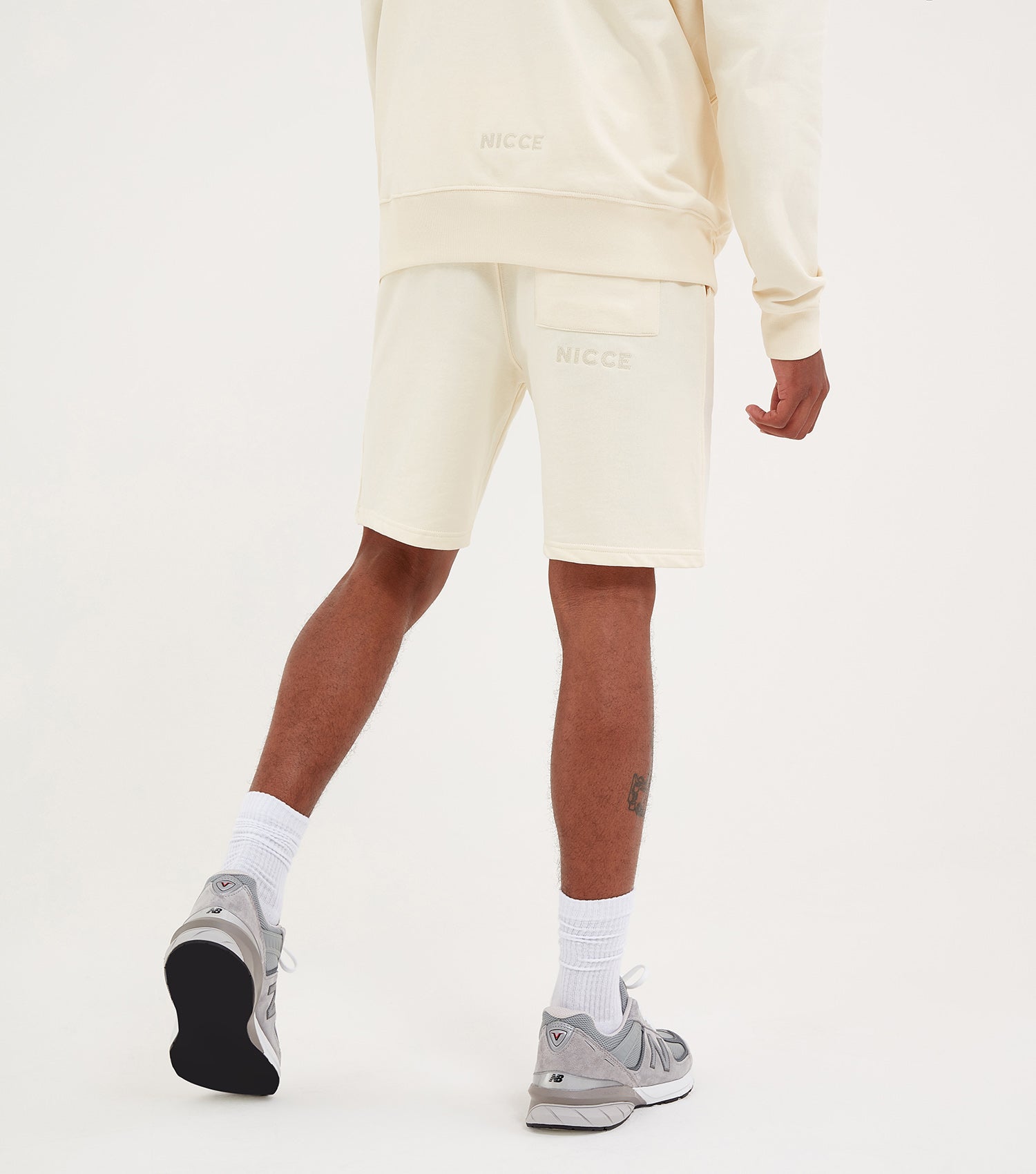 Nicce Mens Essentials Shorts | Ecru