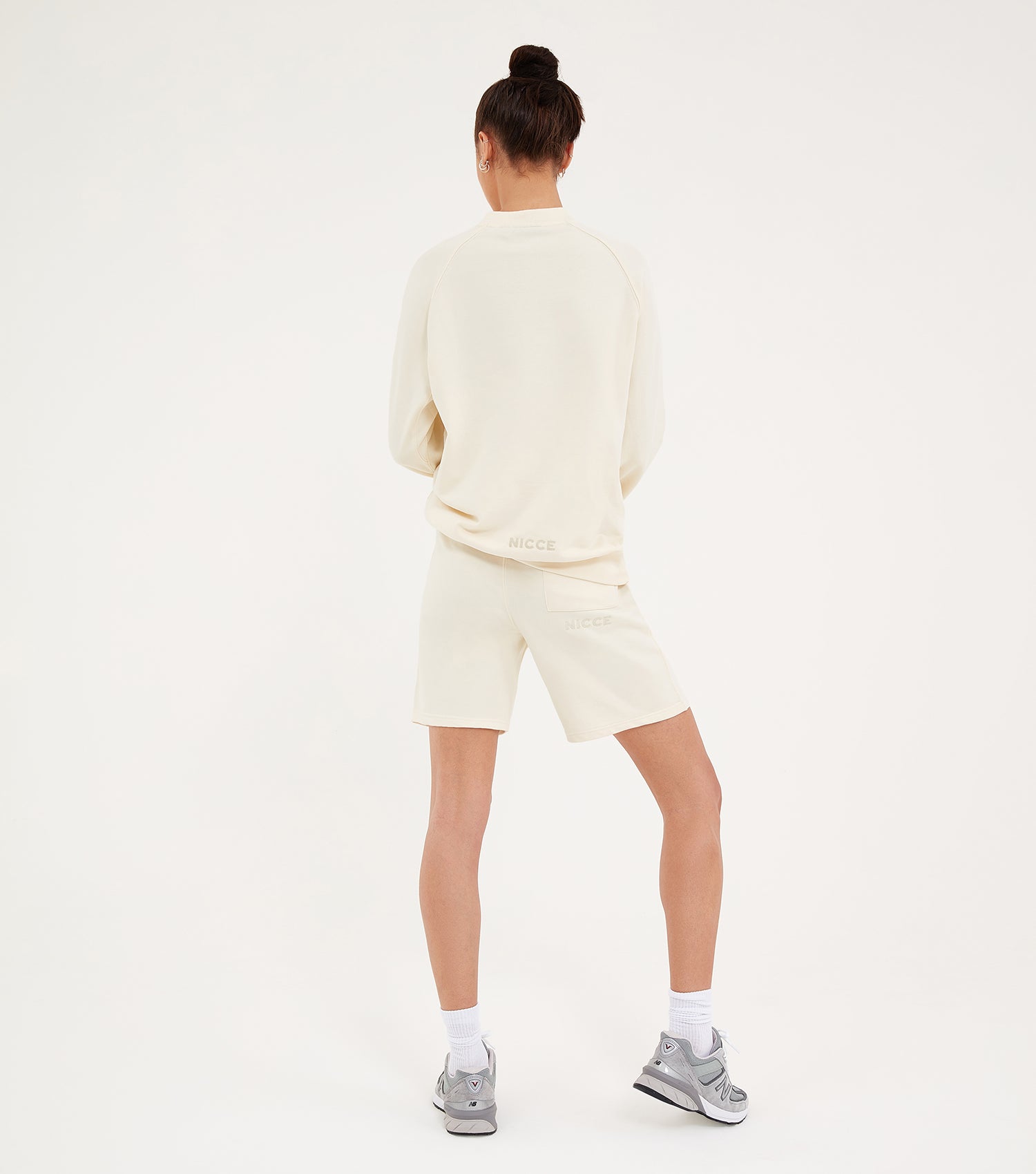 NICCE Womens Essentials Sweat Shorts Set | Ecru
