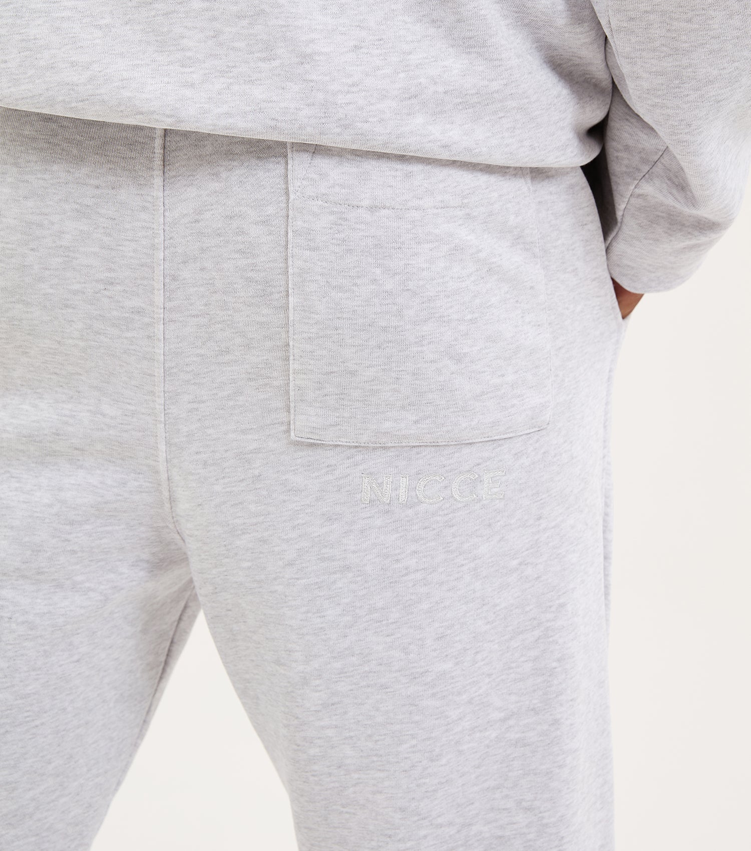 Nicce Mens Essentials Cuffed Jogger | Heather Grey Marl