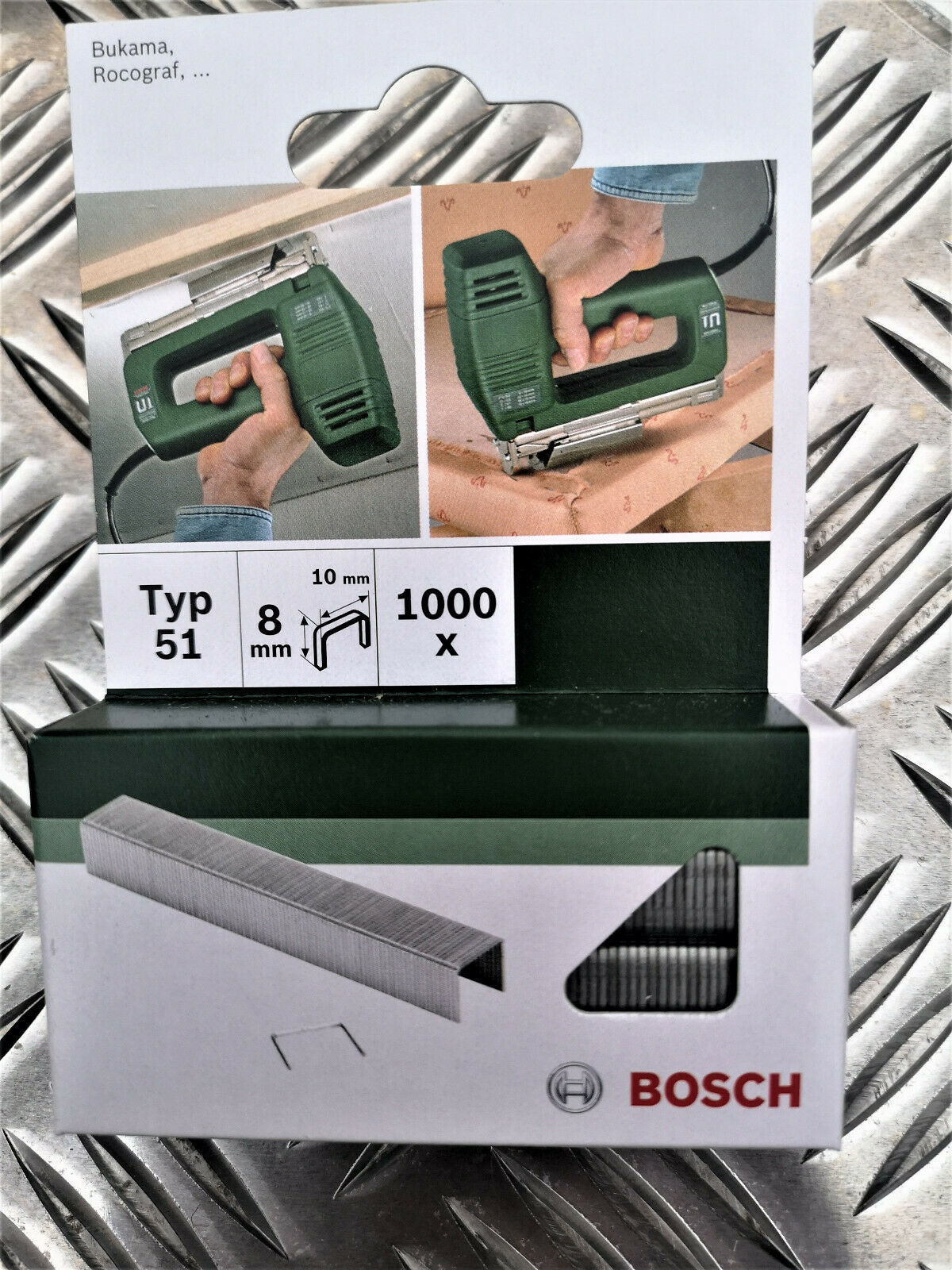1000 Bosch Flachdrahtklammer Klammer TYP 51 10x1x 8 mm 2609255832 2 609 255 832 