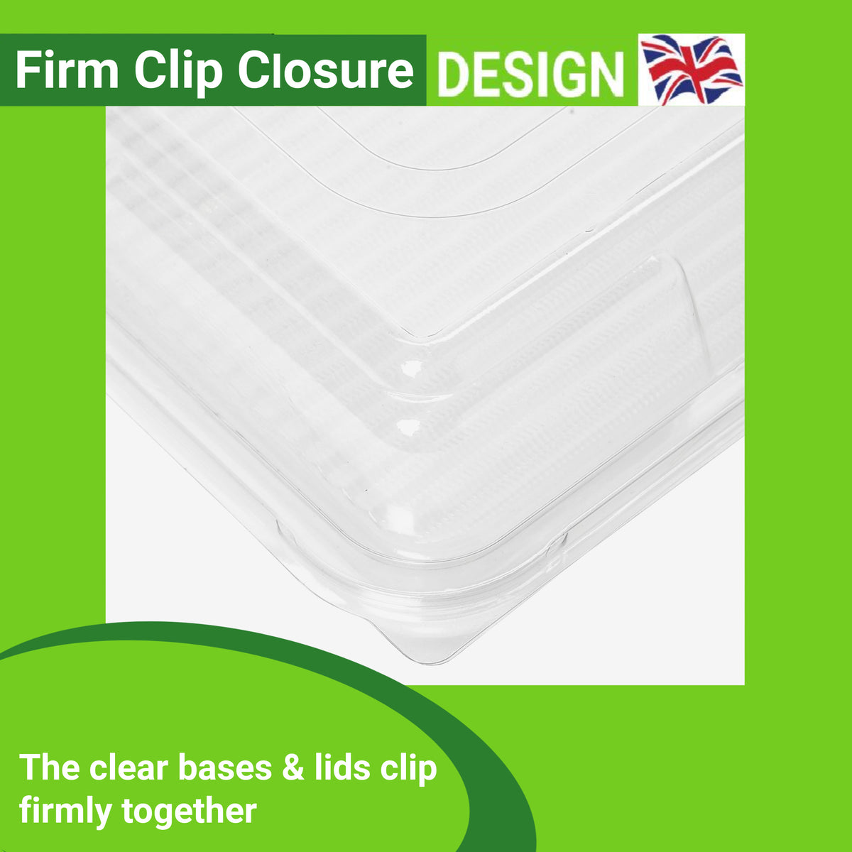 5 Clear Large Base Party Platters & Lids (450mm x 310mm x 75mm)