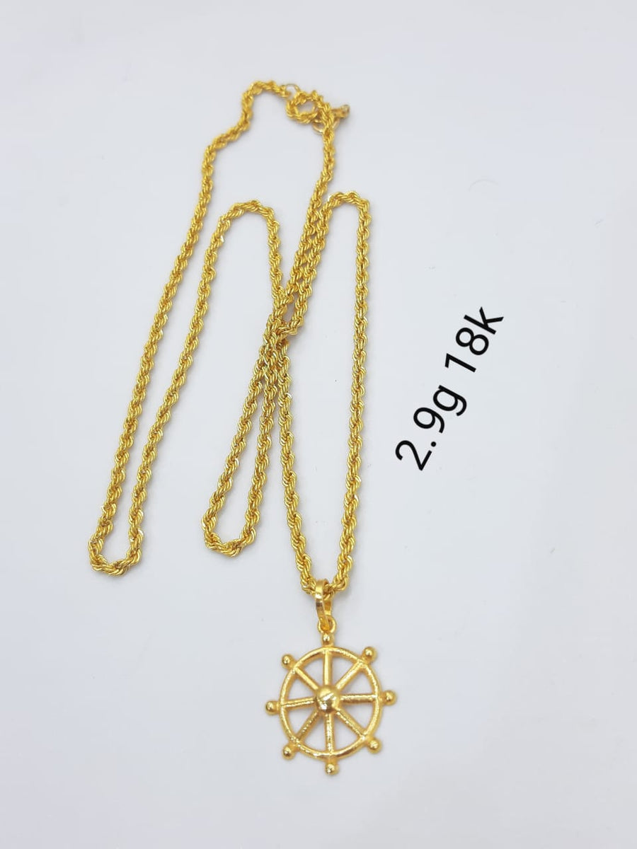 21K Saudi Gold Necklace With Saudi Logo 2.9 Grams (TX3363)
