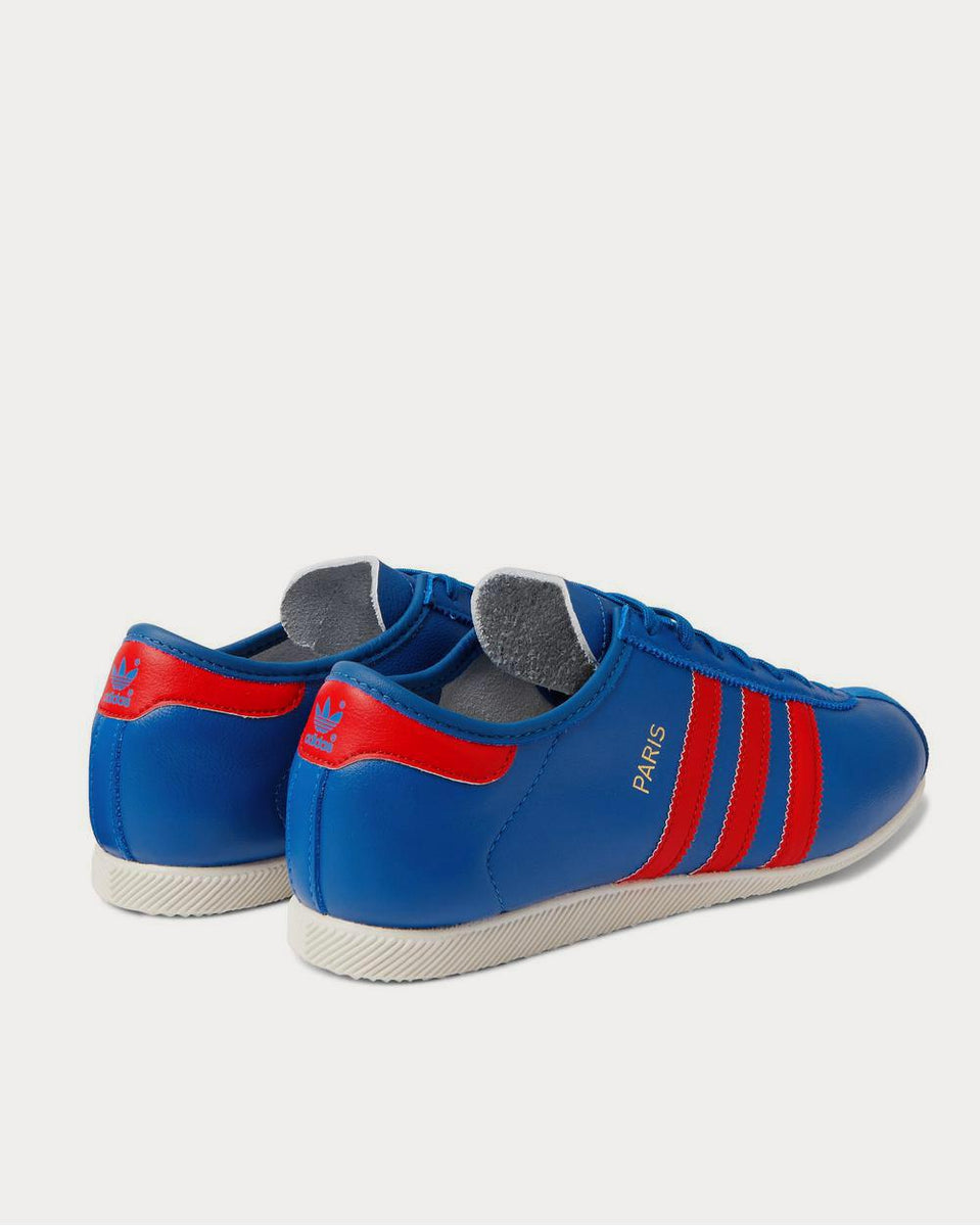 Suede-Trimmed Leather Blue low top sneakers - in Peace