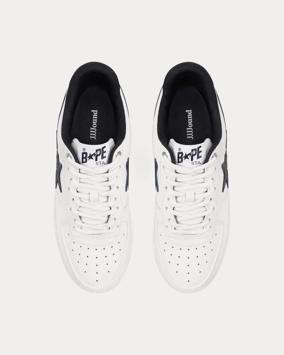 A Bathing APE x JJJJound Bape Sta White / Black Low Top Sneakers