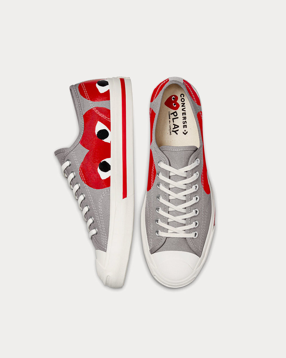 Converse x Comme des Garçons PLAY Jack Purcell Drizzle Egret / Red Low Top Sneakers - Sneak in Peace