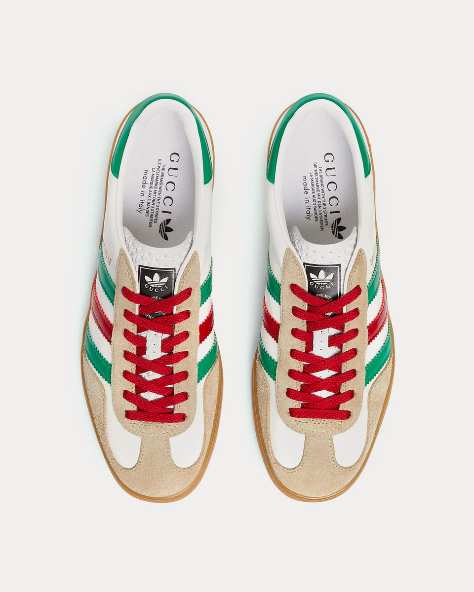 Piket slikken concert Adidas x Gucci Gazelle Leather & Suede White / Green / Red Low Top Sneakers  - Sneak in Peace