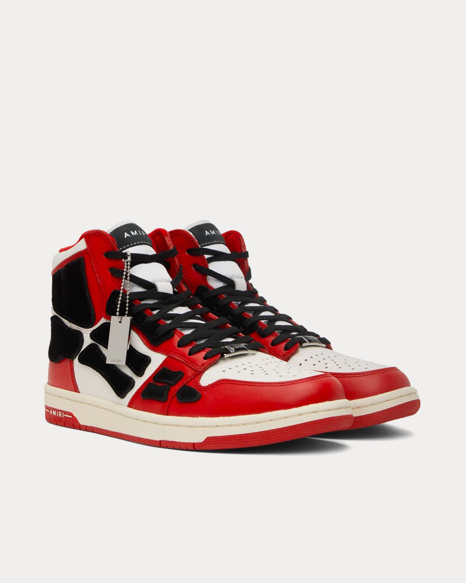 AMIRI Skel-Top Hi Red / White High Top Sneakers