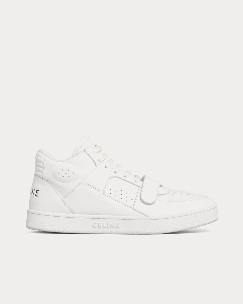 Celine CT-02 Mid With Scratch In Calfskin Optic White High Top Sneakers