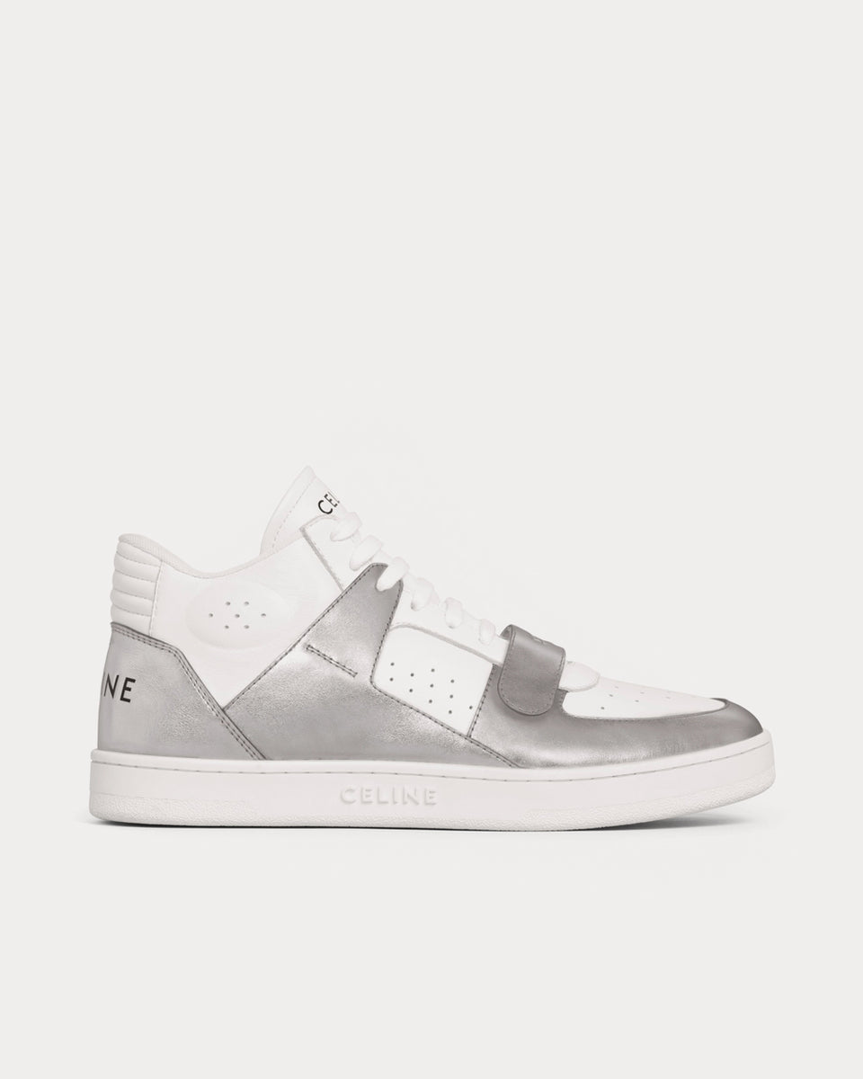 Celine CT-02 Mid With Scratch In Calfskin Optic White / Silver High Top