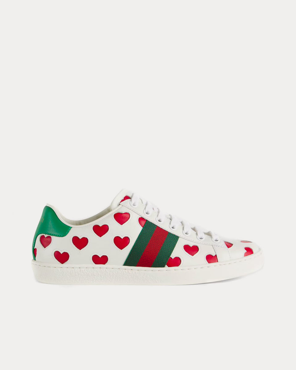 Gucci Ace Valentine Hearts White / Top Sneakers - Sneak in Peace