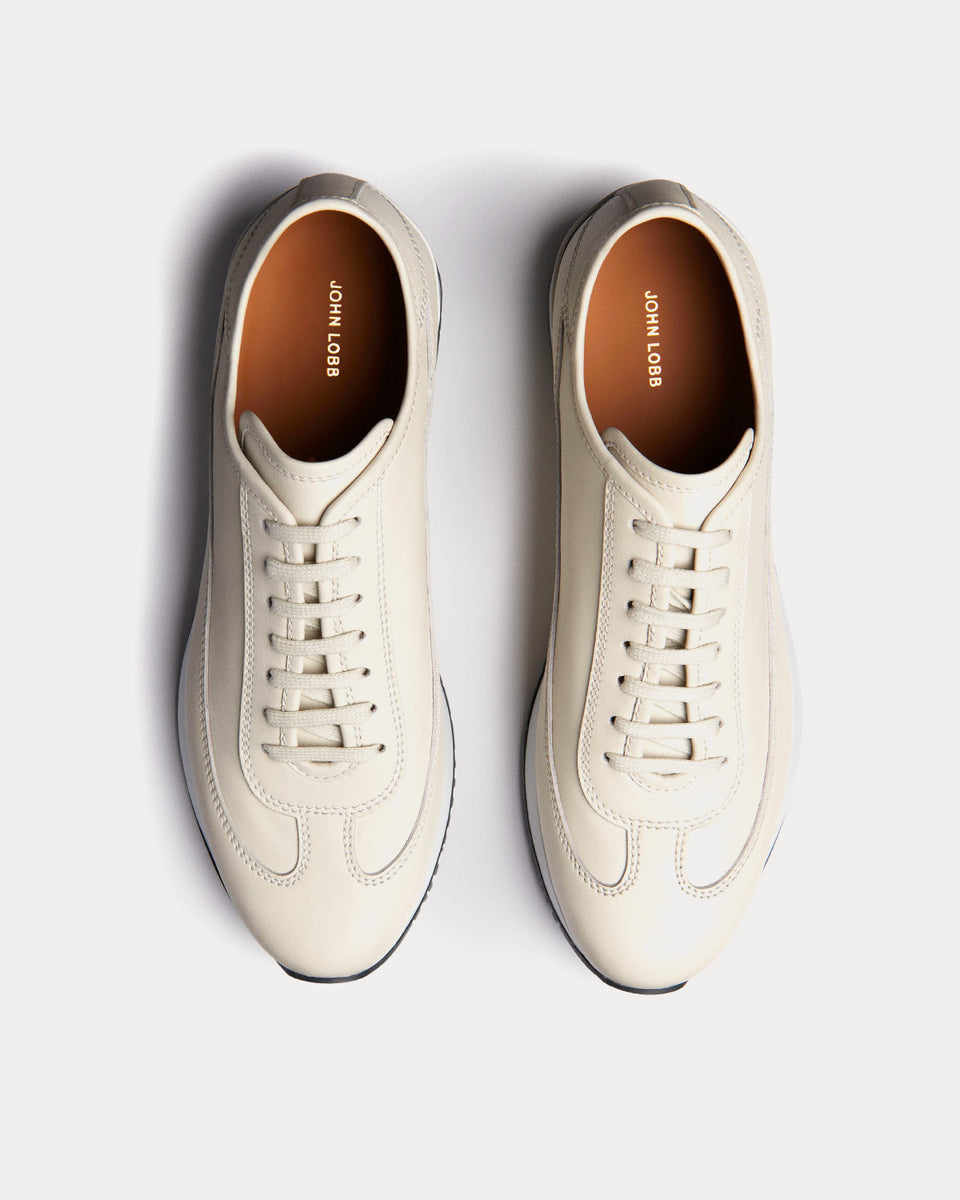 John Lobb Foundry II Natural Calf Leather Off-White Low Top Sneakers