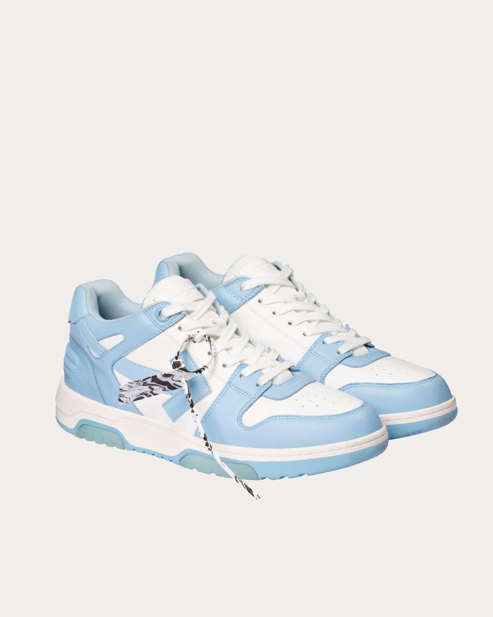 Off-White Out Of Office "OOO" White Light Blue Low Top Sneakers - Sneak