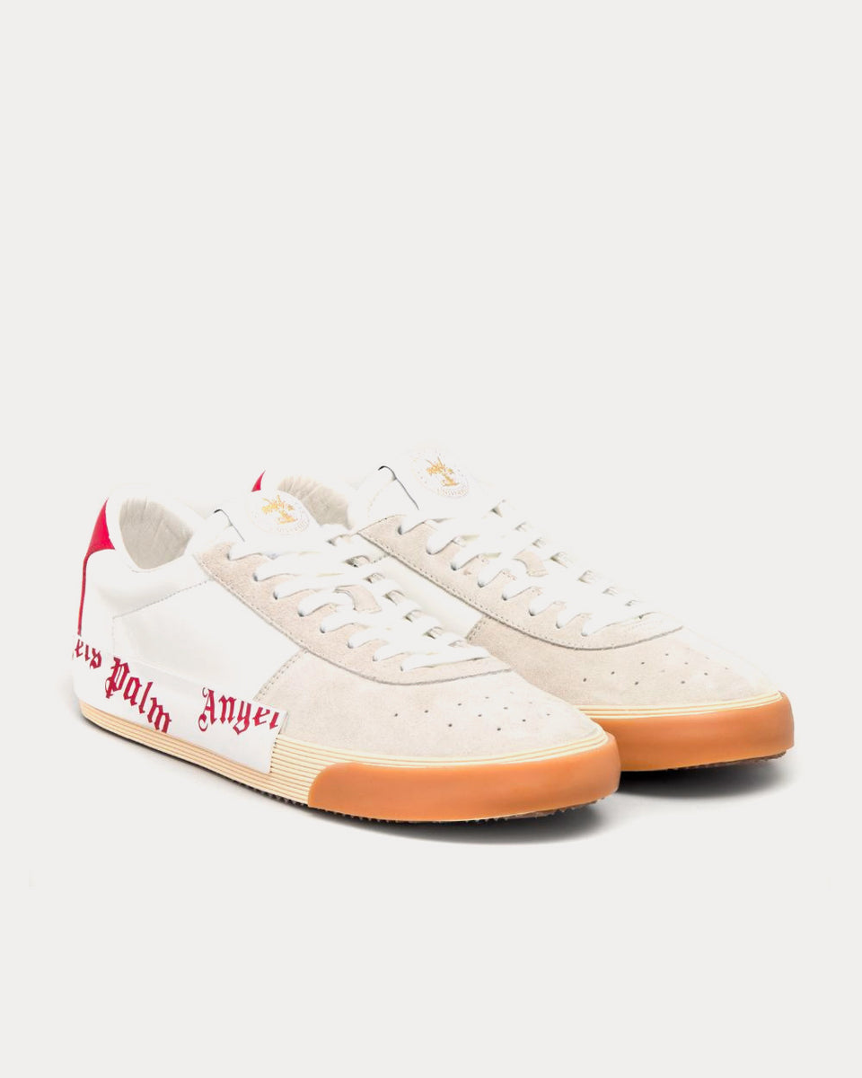 Palm Angels Vulcanized White / Red Low Top Sneakers - Sneak in Peace