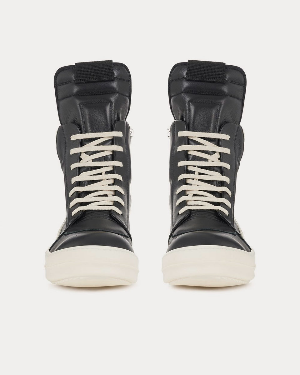 Rick Owens Geobasket Black / Milk / Milk High Top Sneakers - Sneak