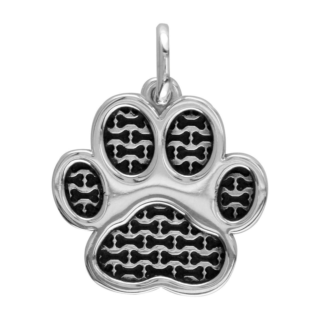 sterling silver dog paw charm