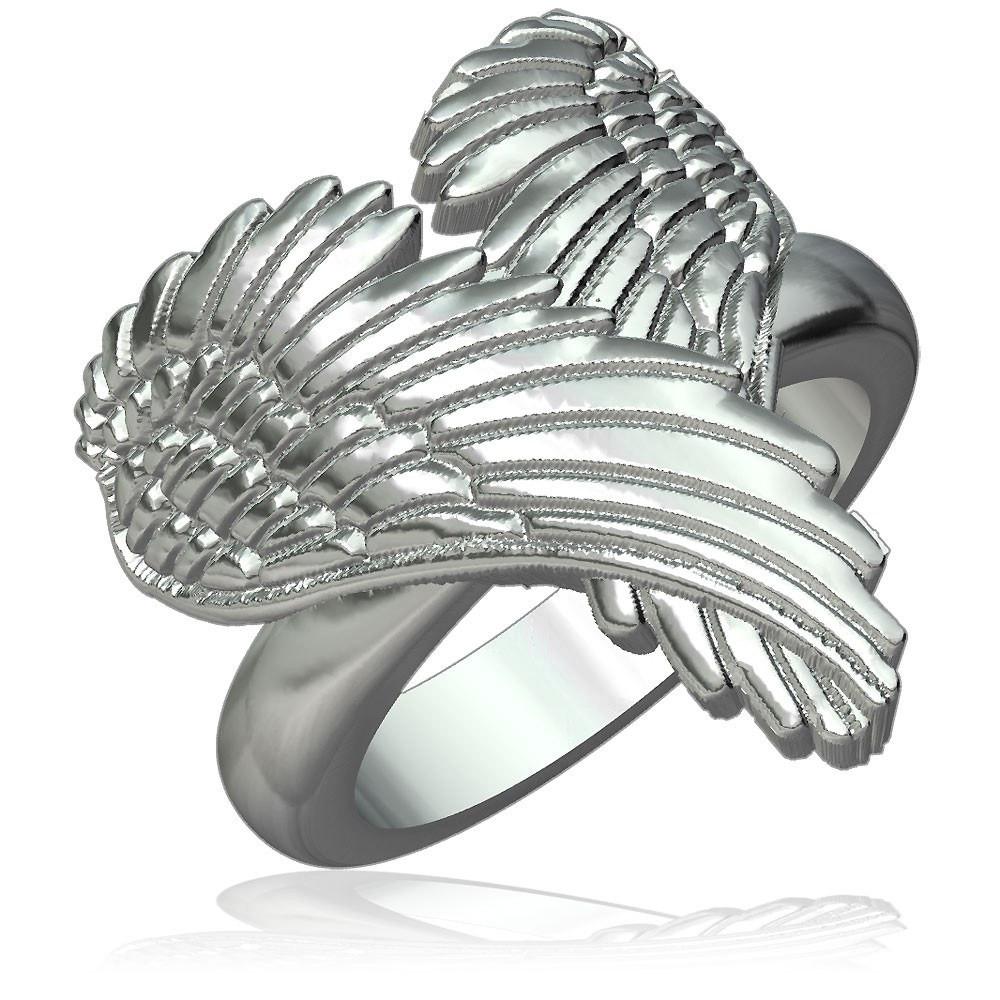 tarief hervorming heks Large Angel Heart Wings Ring, Wings Of Love, 22mm in 14K White Gold – Sziro  Jewelry