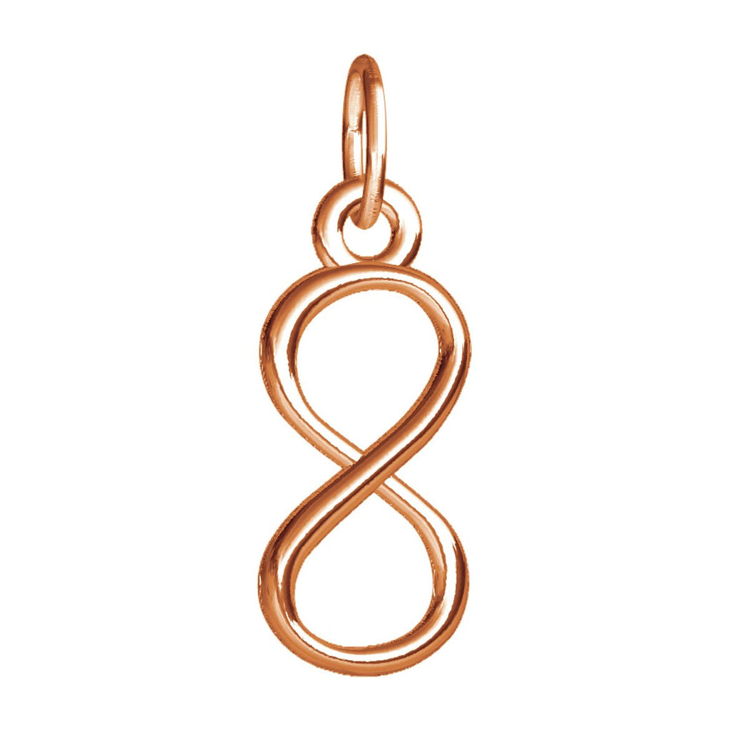 Small Infinity Symbol Charm in 14k Pink Gold 
