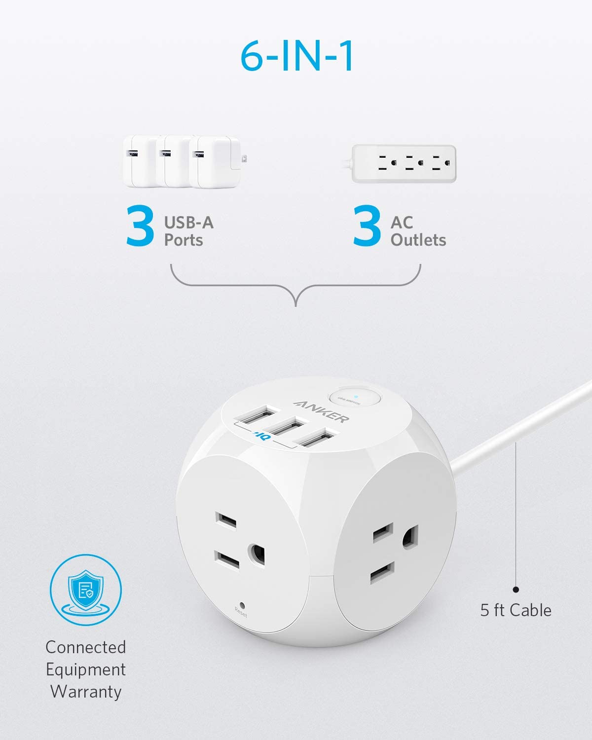 PowerCube-World's 1st cubic shaped 4 outlet power strip with a