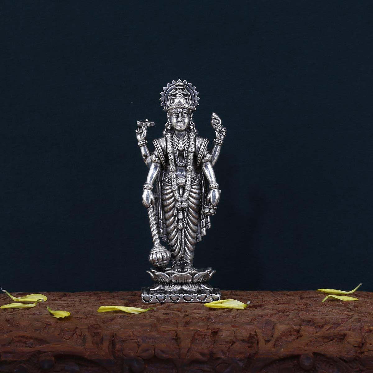 Buy Lord Vishnu 3D Solid Idol | 925 Pure Silver God Idols Online ...