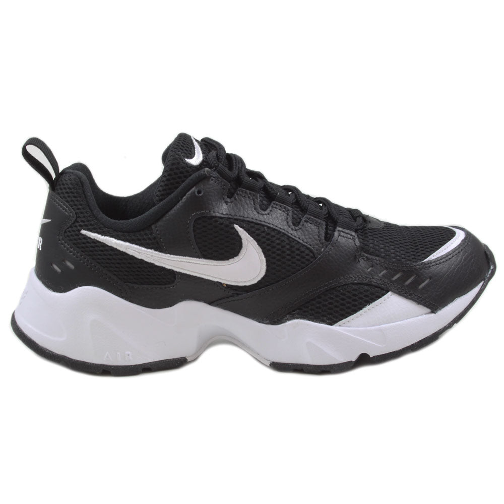 nike white and black air heights