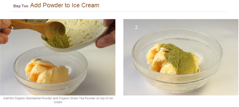 Organic genmaicha green tea ice cream