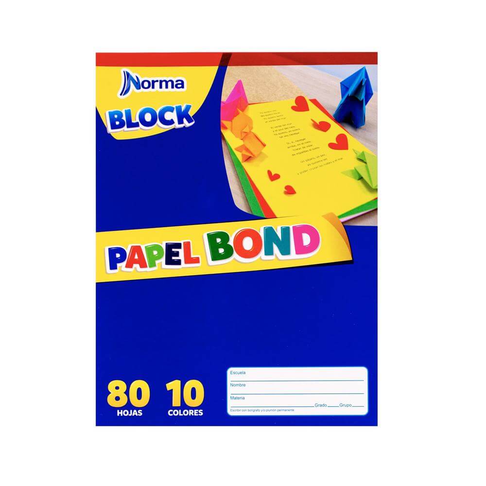 Block Creatividad Norma Papel Bond Colores 80h 1562