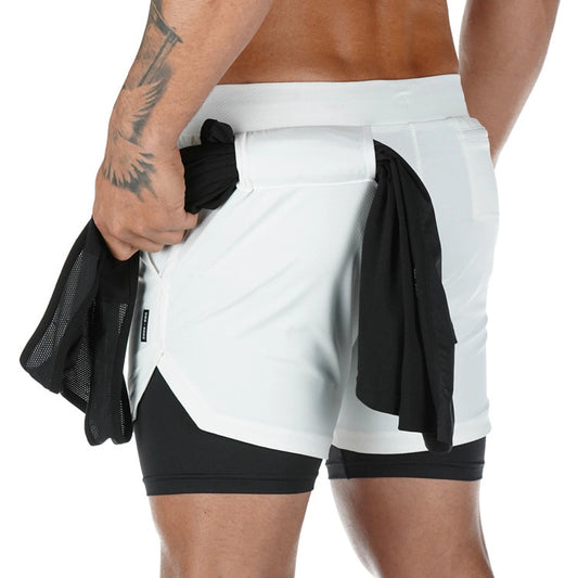 2-in-1 Drawstring Gym Shorts | A2Z