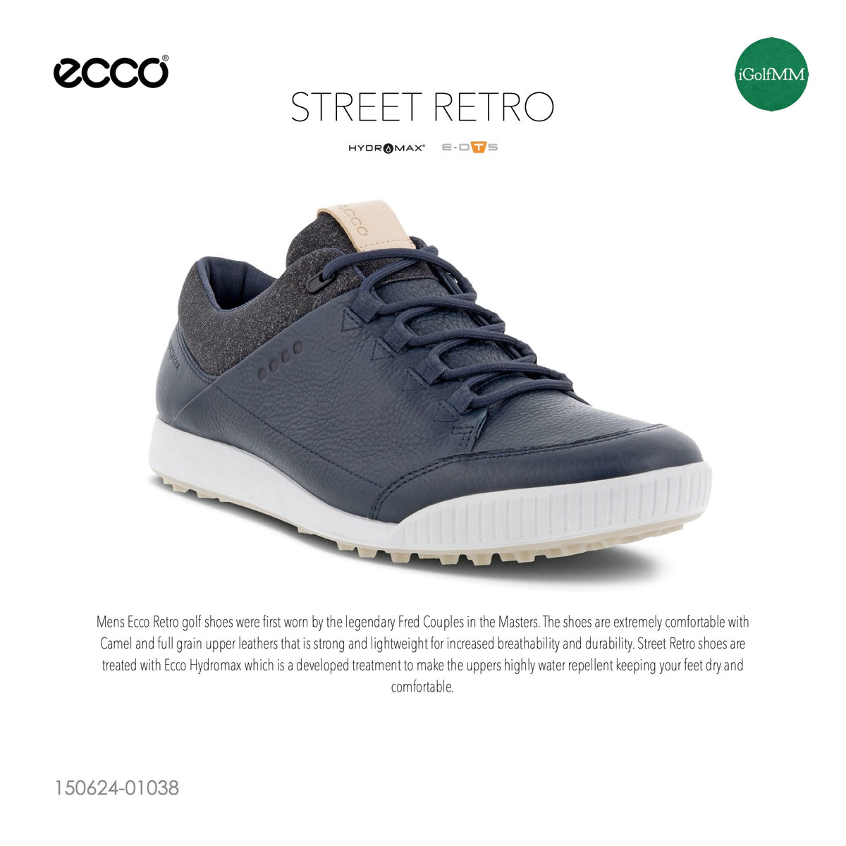Dyrke motion brugerdefinerede langsom Street Retro Men's Golf Shoes Marine | ECCO – iGolf