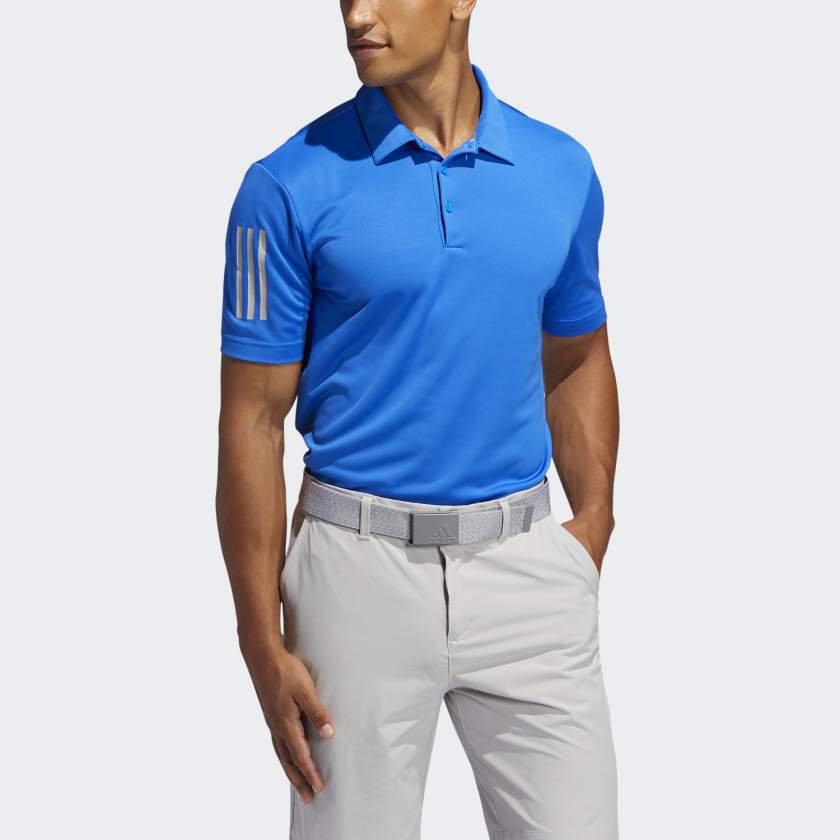 adidas 3 stripe golf shirt