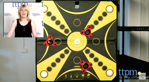 A screen-shot of the video review shows a close-up of the KOOBA board with the reviewer in the top left corner.