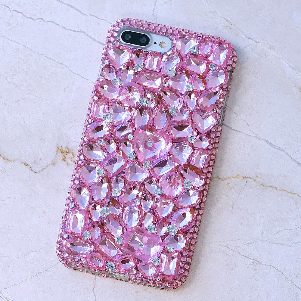 Bling Cases, custom made Pink crystals case for iphone 7 / 7 plus