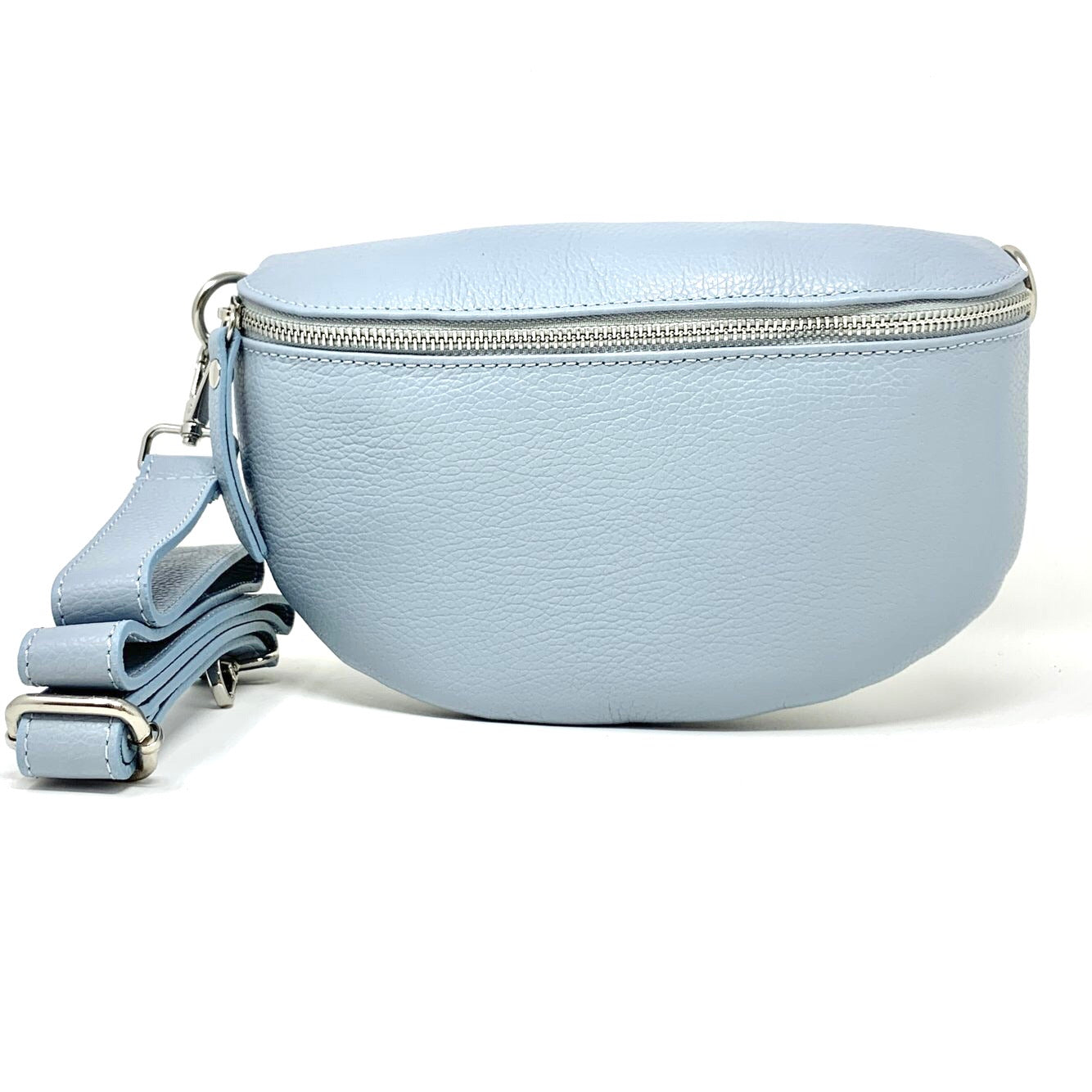 Bauchtasche 7S Leder Hellblau