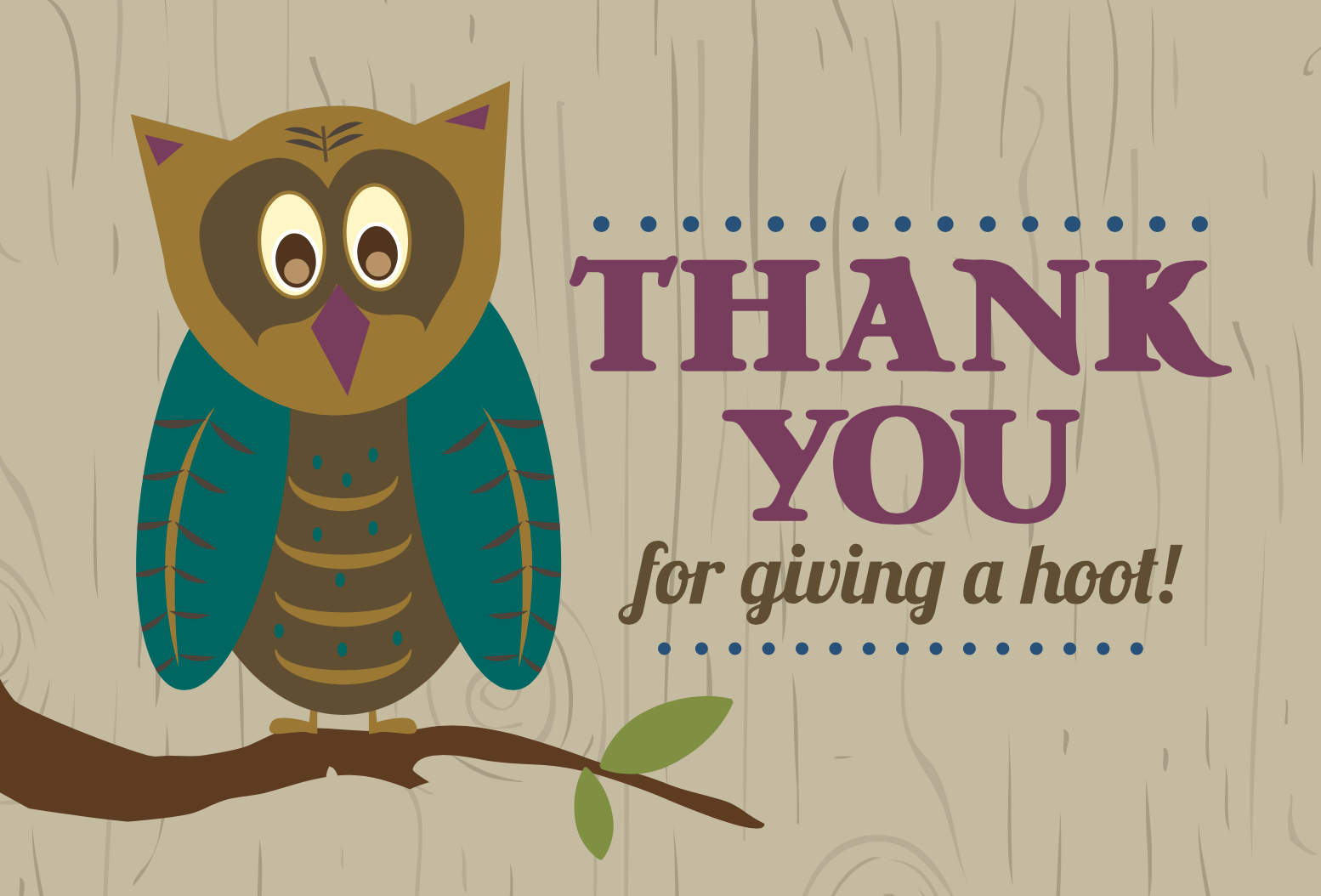 Thank You For Giving A Hoot! - Owl Mini Greeting Card – Gpinvitations