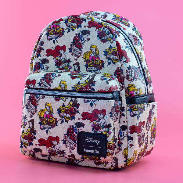 Loungefly x Disney Princesses Tattoo All Over Print Mini Backpack