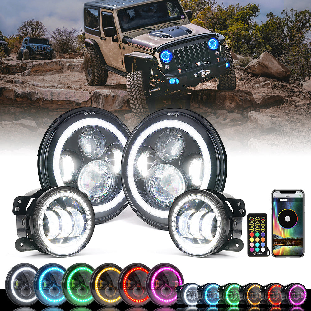 jeep jk rgb halo headlights