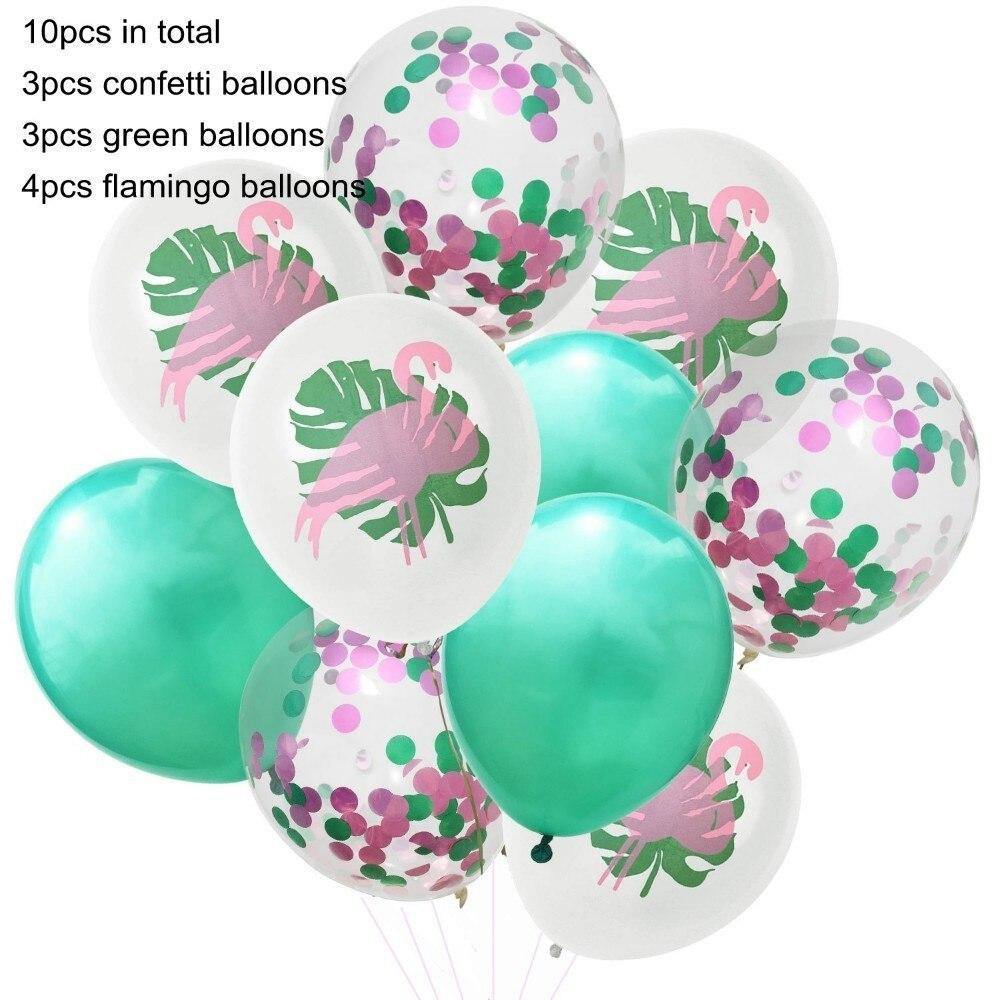 FLAMINGO THEMED LATEX & CONFETTI BALLOONS - KidzillaFun.shop