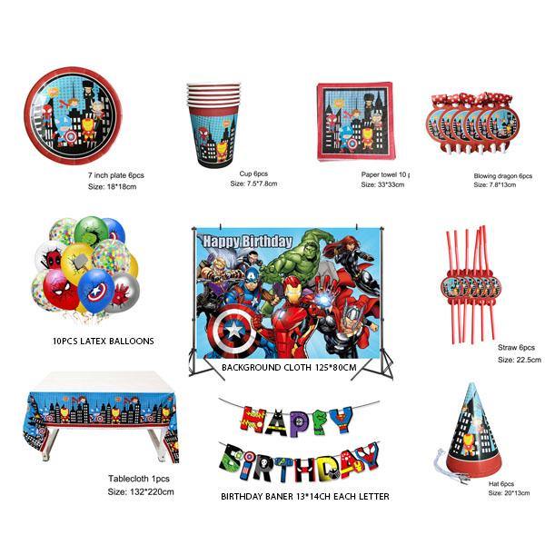 SUPERHERO PARTY TABLEWARE & DECORATION BOXES DELUXE - KidzillaFun.shop