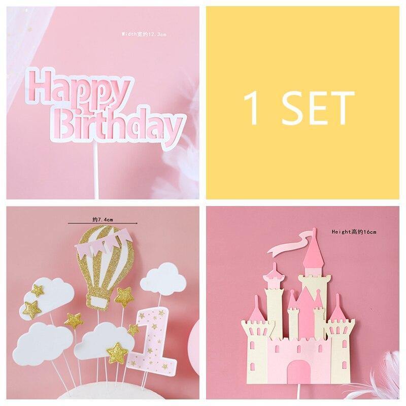 HEART MOTIF BIRTHDAY CAKE TOPPER SET - KidzillaFun.shop