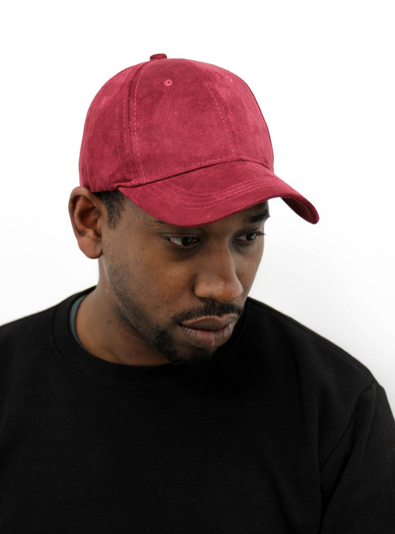 Essential Suede Baseball Cap | Burgundy