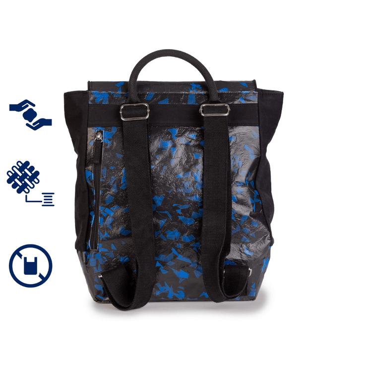 Dark, black and blue Backpack | Plastic | Laptop Backpack, ecofriendly, recycled | Up-fuse | EcoCart Shop