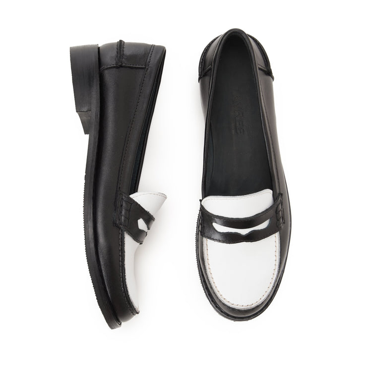 black and white women shoes | Women penny loafer | Tayree | EcoCart Shop